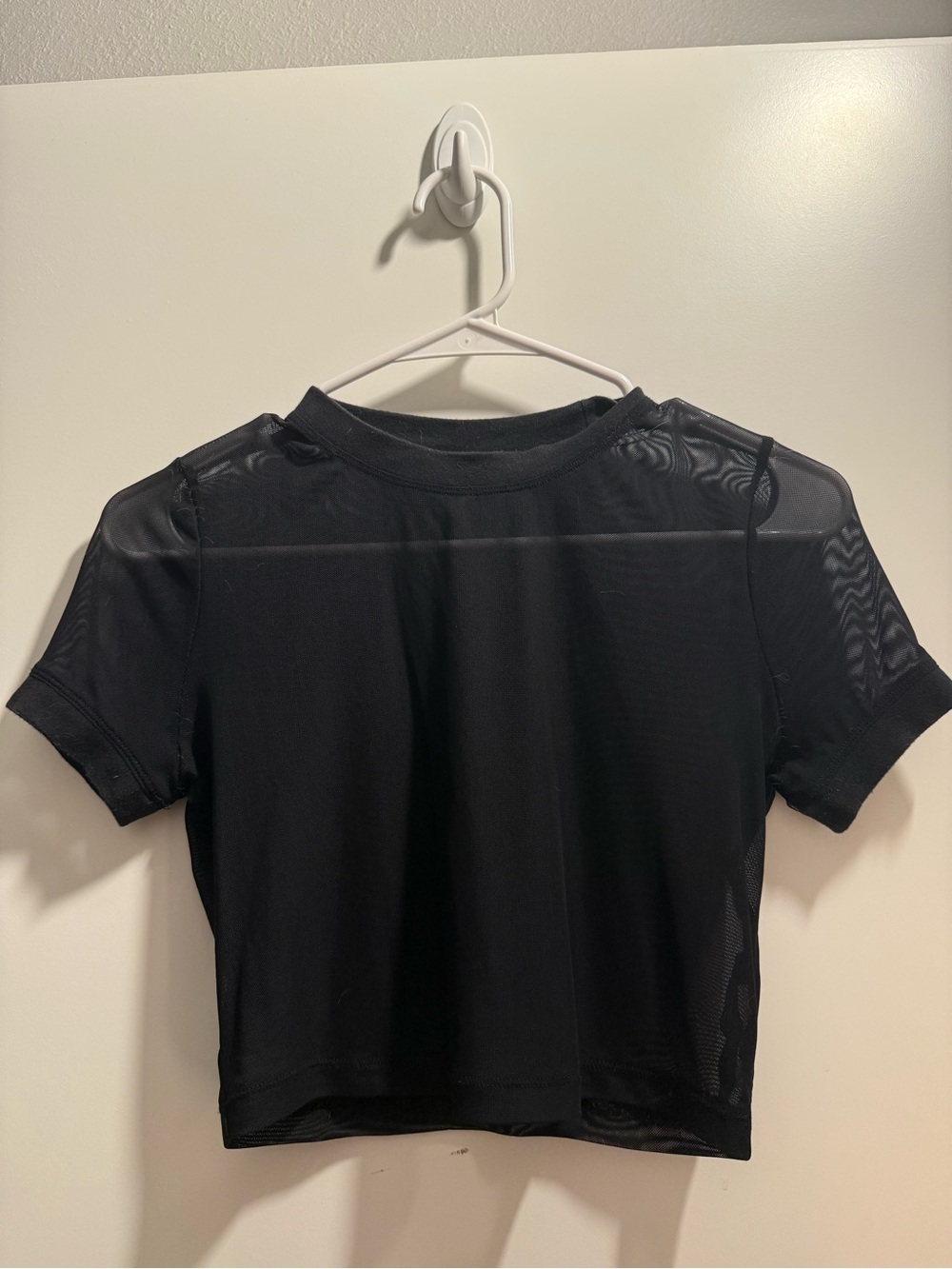 Urban Outfitters Black Mesh Crop Tee